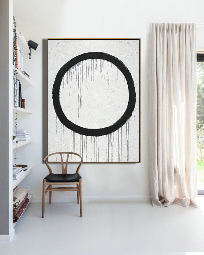 Large Abstract Art Handmade Painting,Hand-Painted Black,Modern Art Abstract Painting